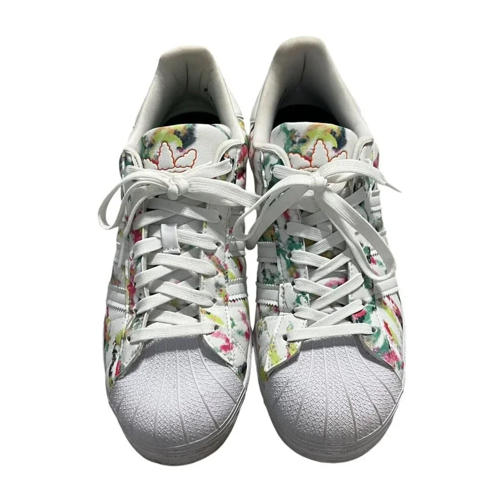 Adidas Superstar Sz 9 PrimeGreen Watercolor Sneakers